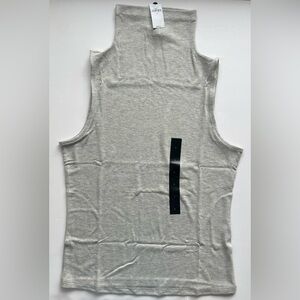NWT Banana Republic Factory Soft Luxe Turtleneck Tank Sleeveless Heather Gray